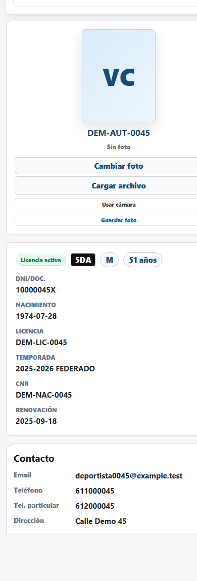 Cambio de foto de deportista en m&oacute;vil